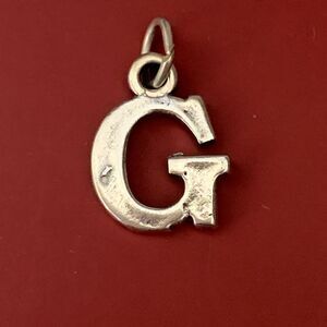 .925 Medium Letter G Sterling Silver Jewelry Charm #alphabet #block letter